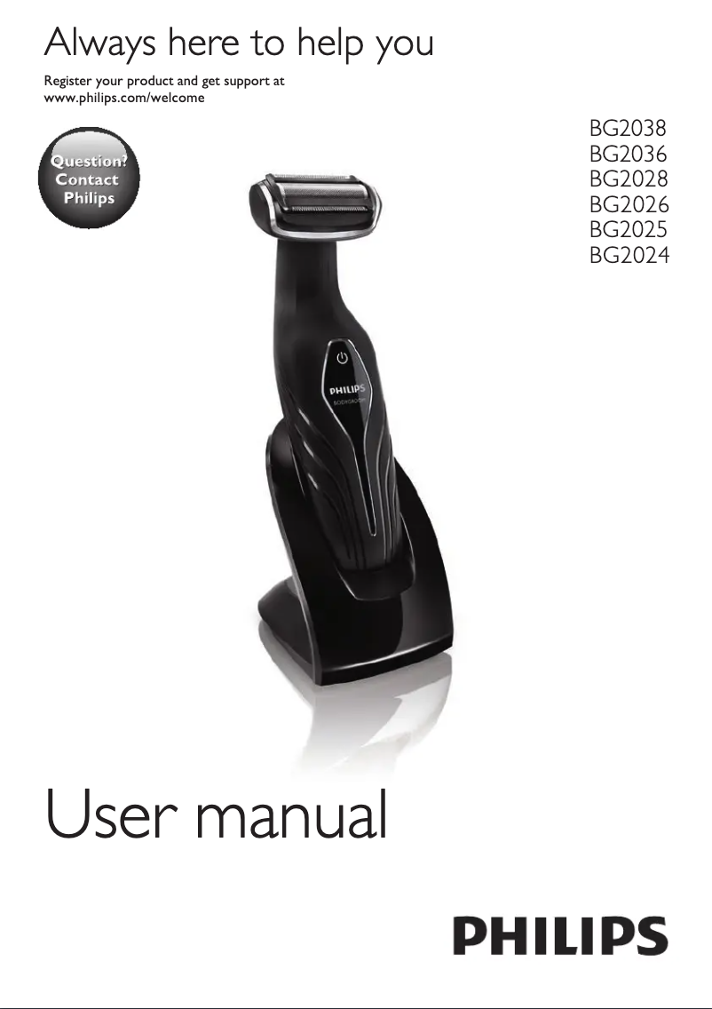 Page 1 of the manual User Manual Philips BG2030