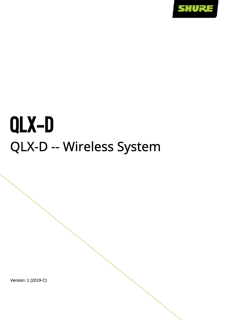 Page 1 de la notice Guide de démarrage rapide Shure QLX-D
