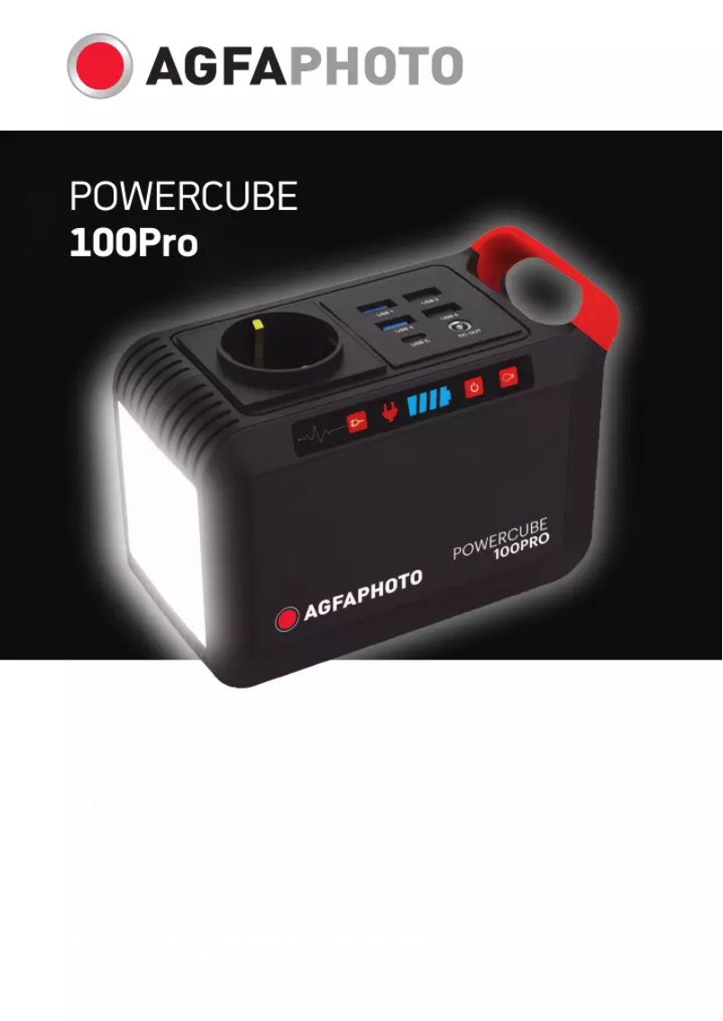 Page 1 de la notice Manuel utilisateur AgfaPhoto POWERCUBE 100Pro