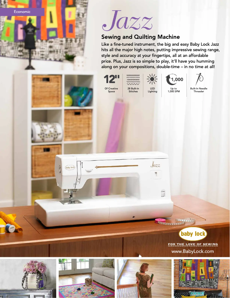 Page 1 de la notice Fiche technique Baby Lock Jazz BLMJZ