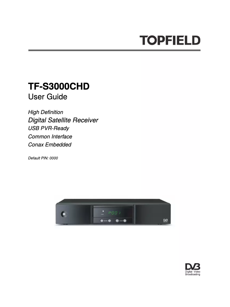 Image de la première page du manuel de l'appareil TF-S3000CHD