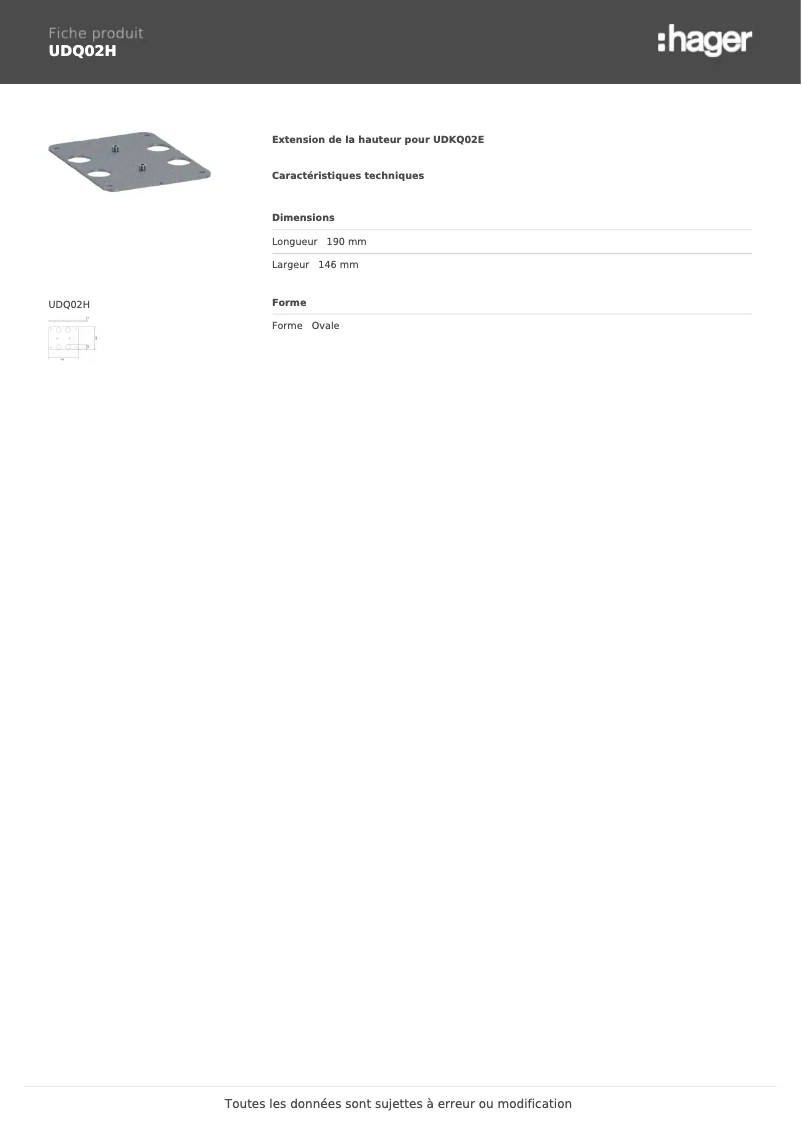 Image de la première page du manuel de l'appareil UDQ02H