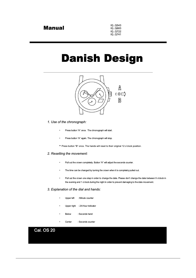 Page 1 de la notice Manuel utilisateur Danish Design Q683