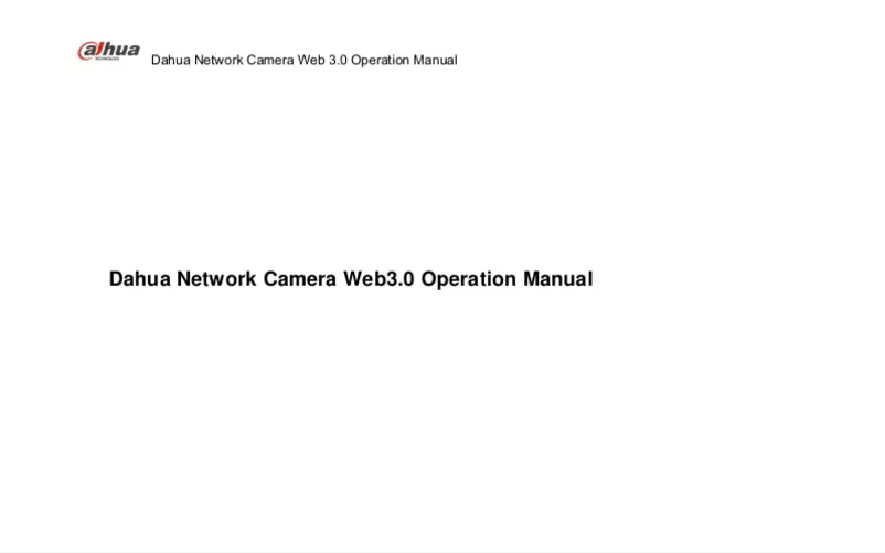 Page n°1 - Manuel utilisateur Dahua Technology IPC-HFW5431E-Z5