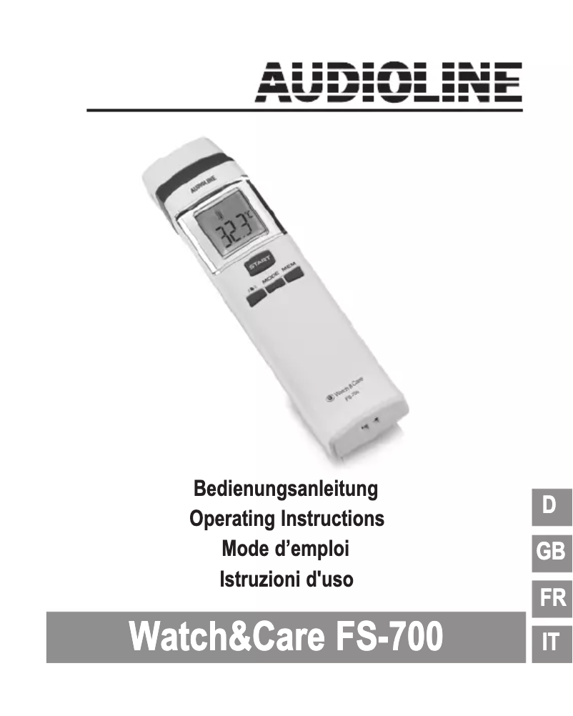Page n°1 - Manuel utilisateur Audioline Watch & Care FS-700