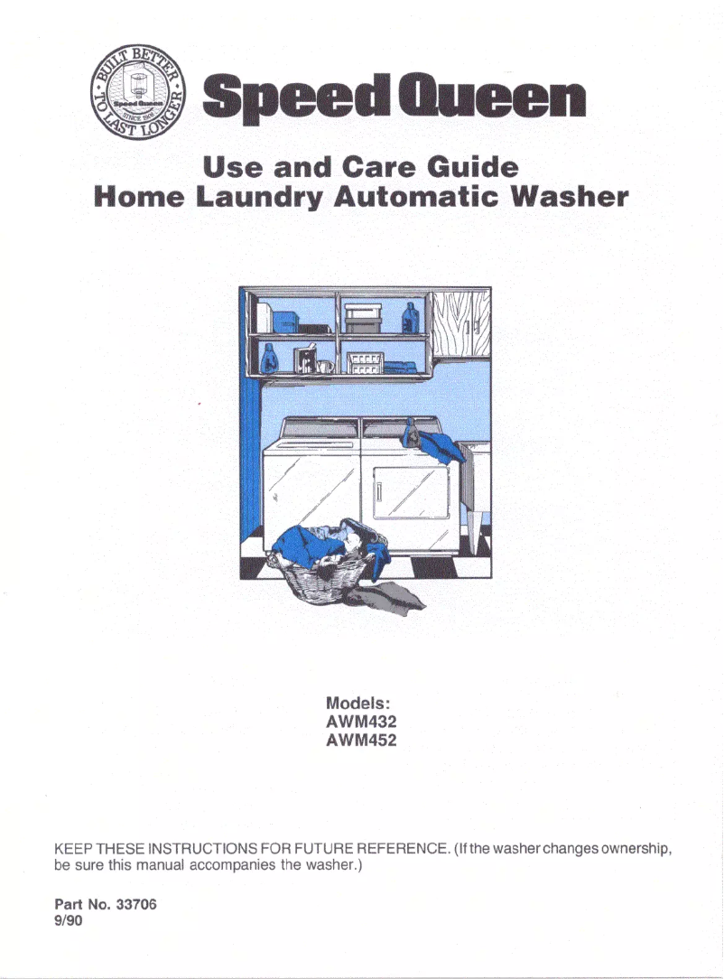 Page 1 de la notice Manuel utilisateur Speed Queen AWM432W