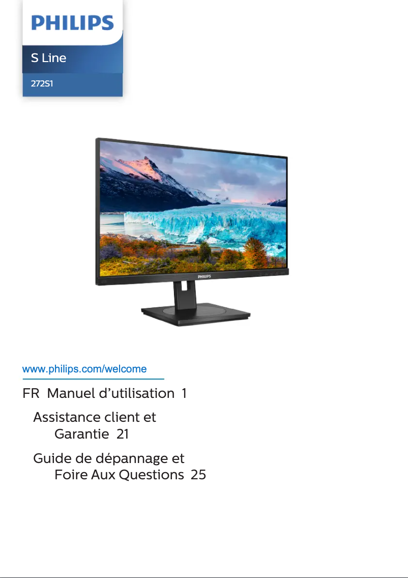 Page 1 de la notice Manuel utilisateur Philips 272S1M