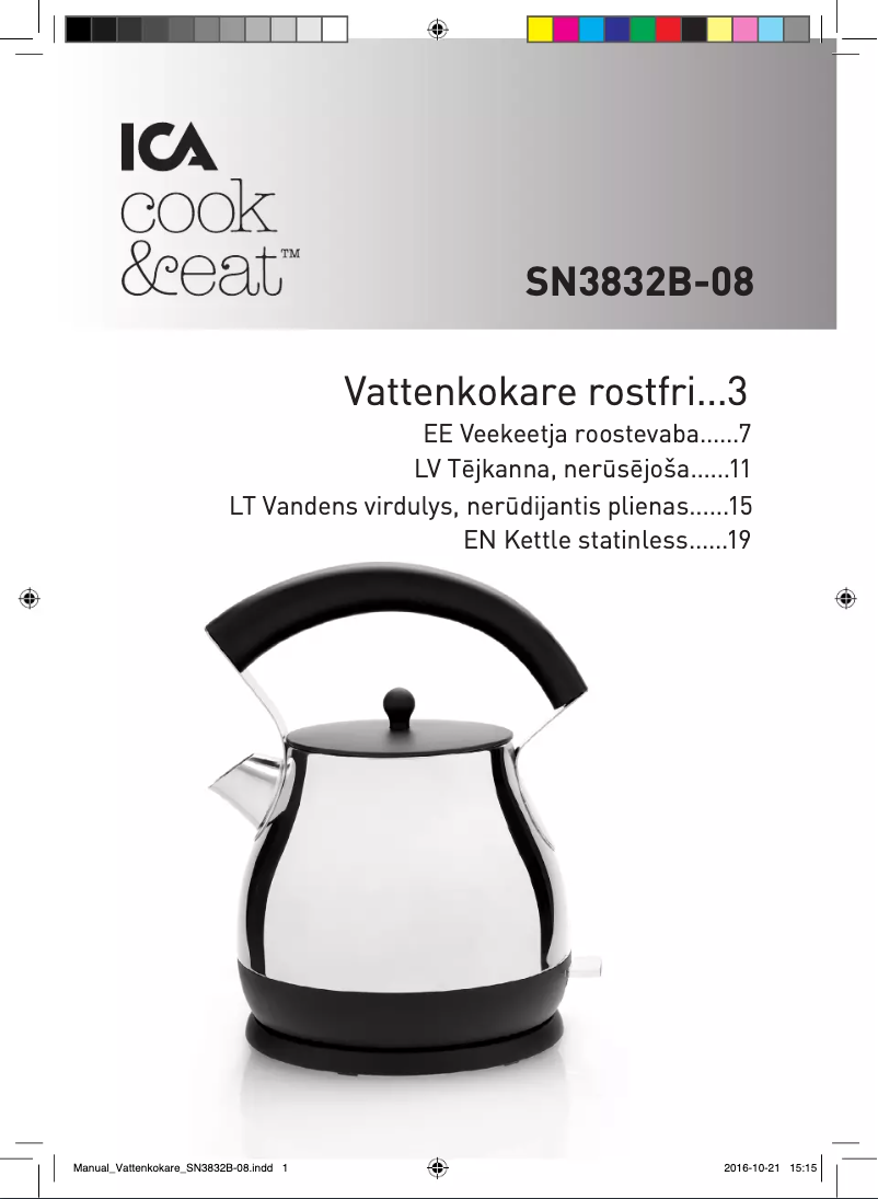 Página 1 del manual Manual de usuario ICA SN3832B-08