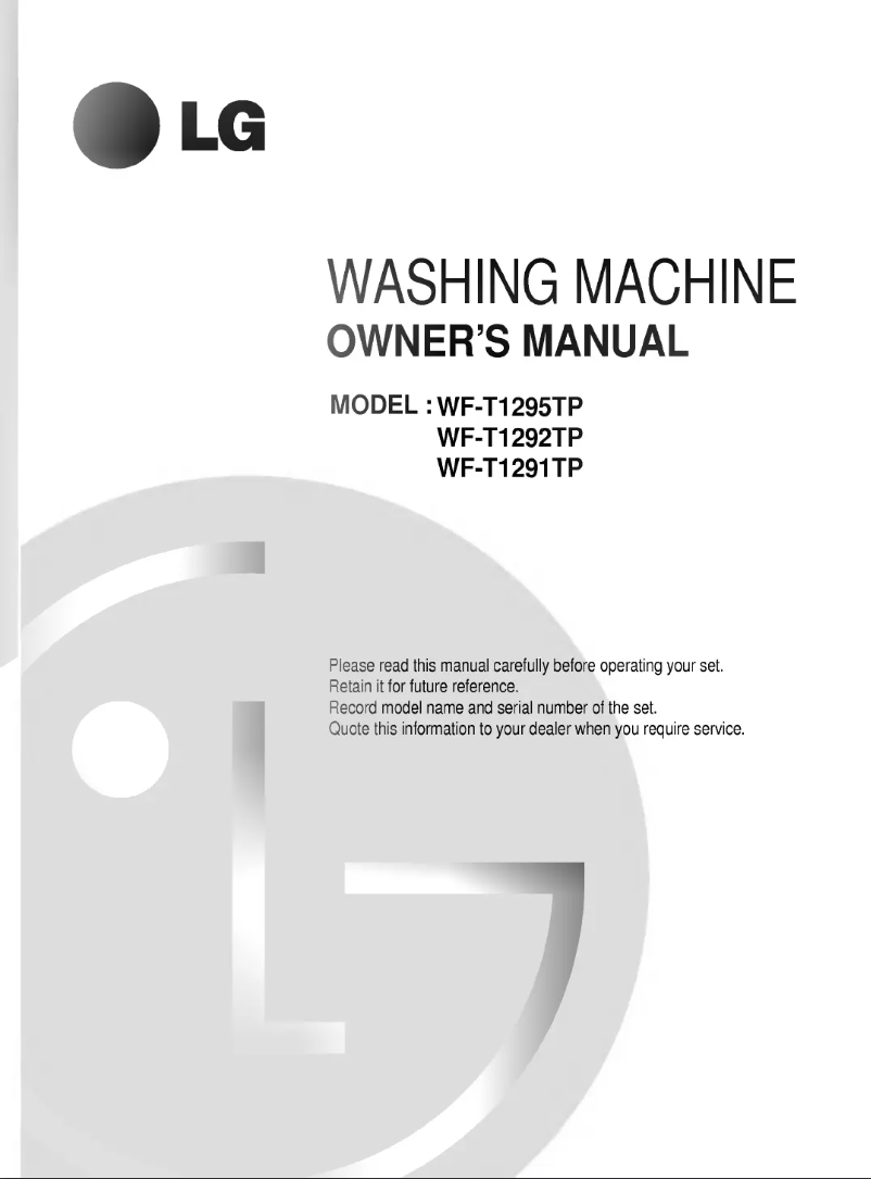 Page n°1 - Manuel utilisateur LG WF-T1295TP