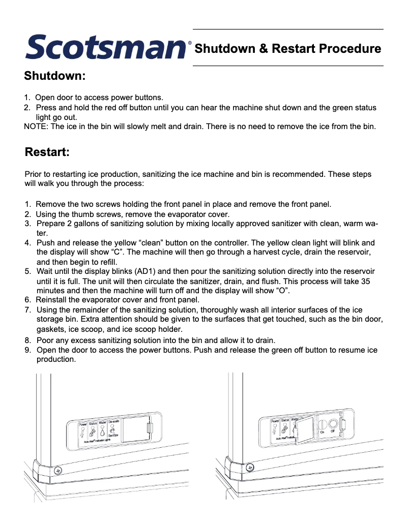 Page 1 of the manual User Manual Scotsman FME2404AS-32
