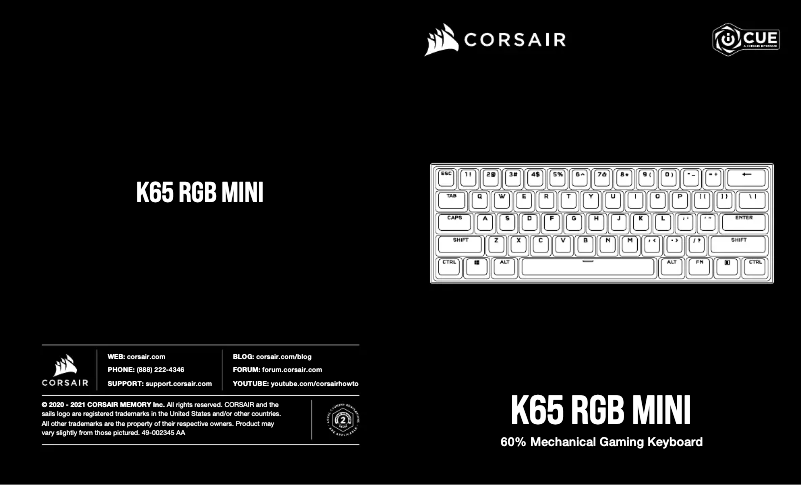 Image de la première page du manuel de l'appareil K65 RGB Mini
