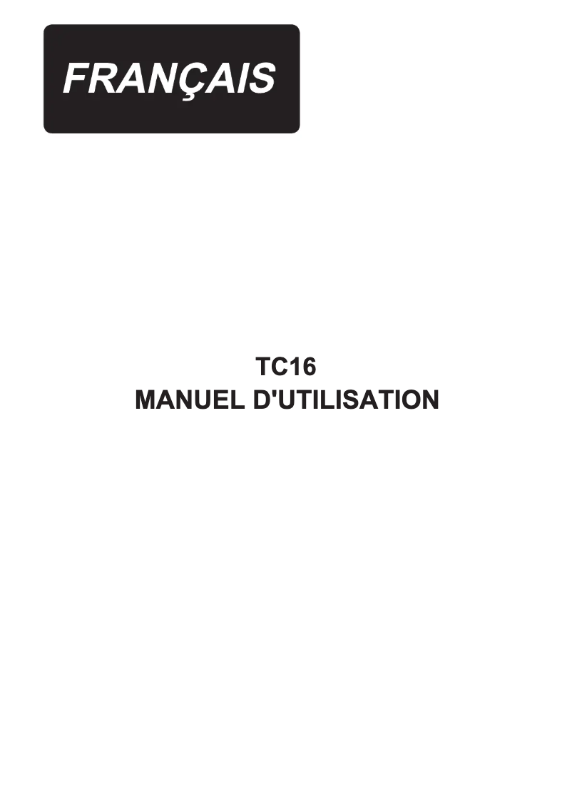 Page n°1 - Manuel utilisateur Juki TC16