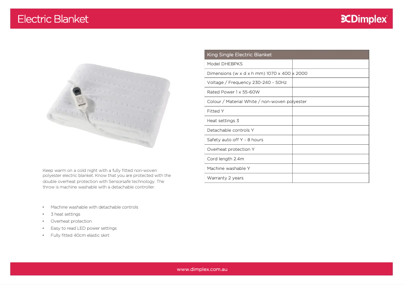 Image de la première page du manuel de l'appareil DHEBPKS