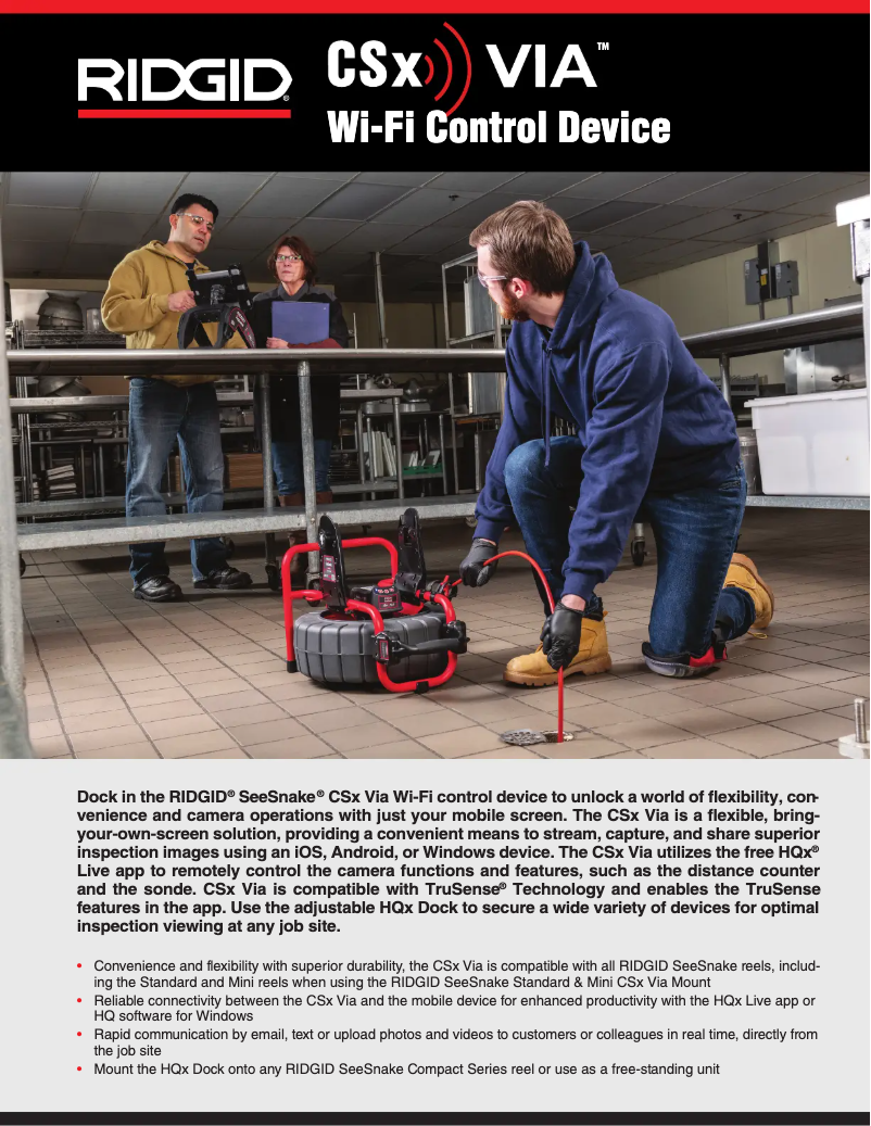 Página 1 del manual Catálogo Ridgid SeeSnake CSx Via