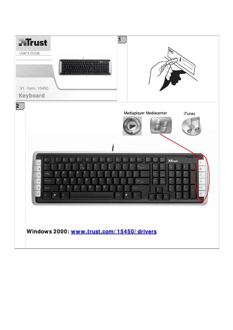 Page n°1 - Manuel utilisateur Trust KB-1350D