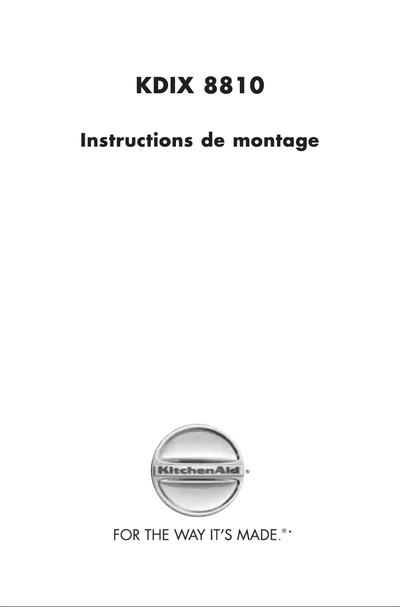 Page 1 de la notice Manuel utilisateur KitchenAid KDIX 8810
