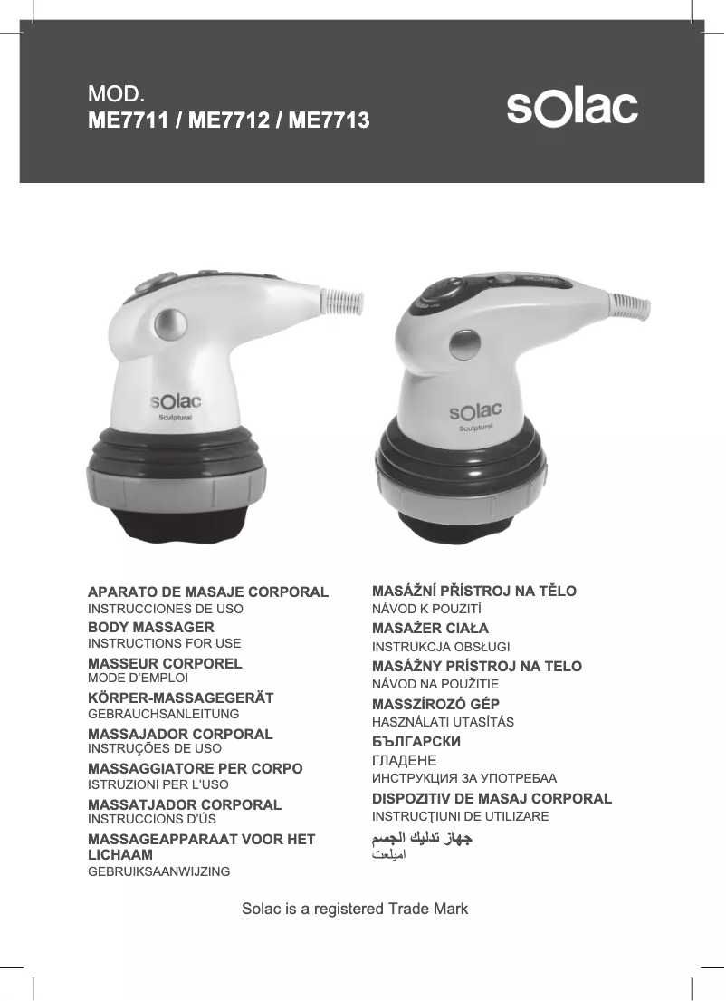 Page 1 de la notice Manuel utilisateur Solac Sculptural ME771