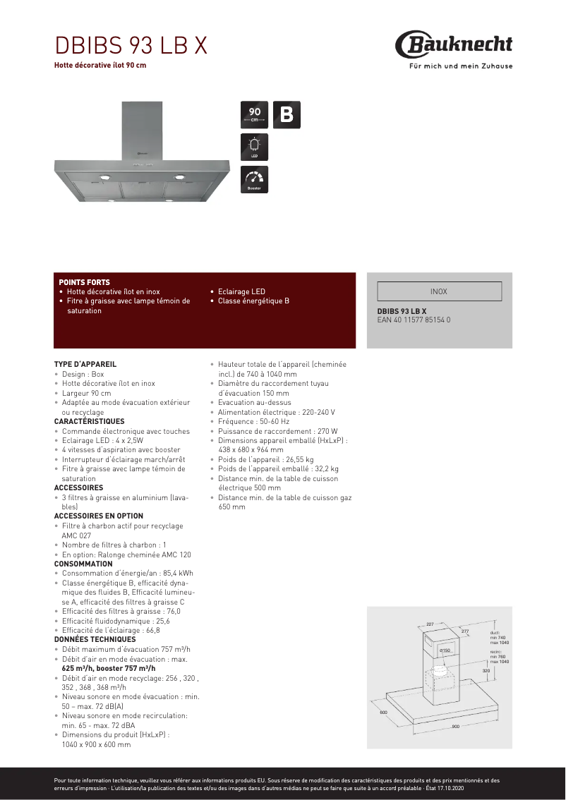 Image de la première page du manuel de l'appareil DBIBS 93 LB X