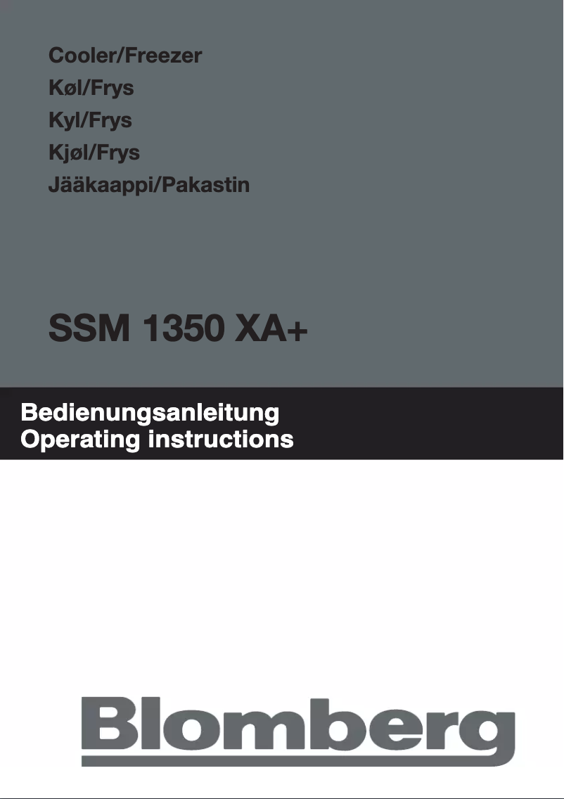 Page 1 de la notice Manuel utilisateur Blomberg SSM 1350 X