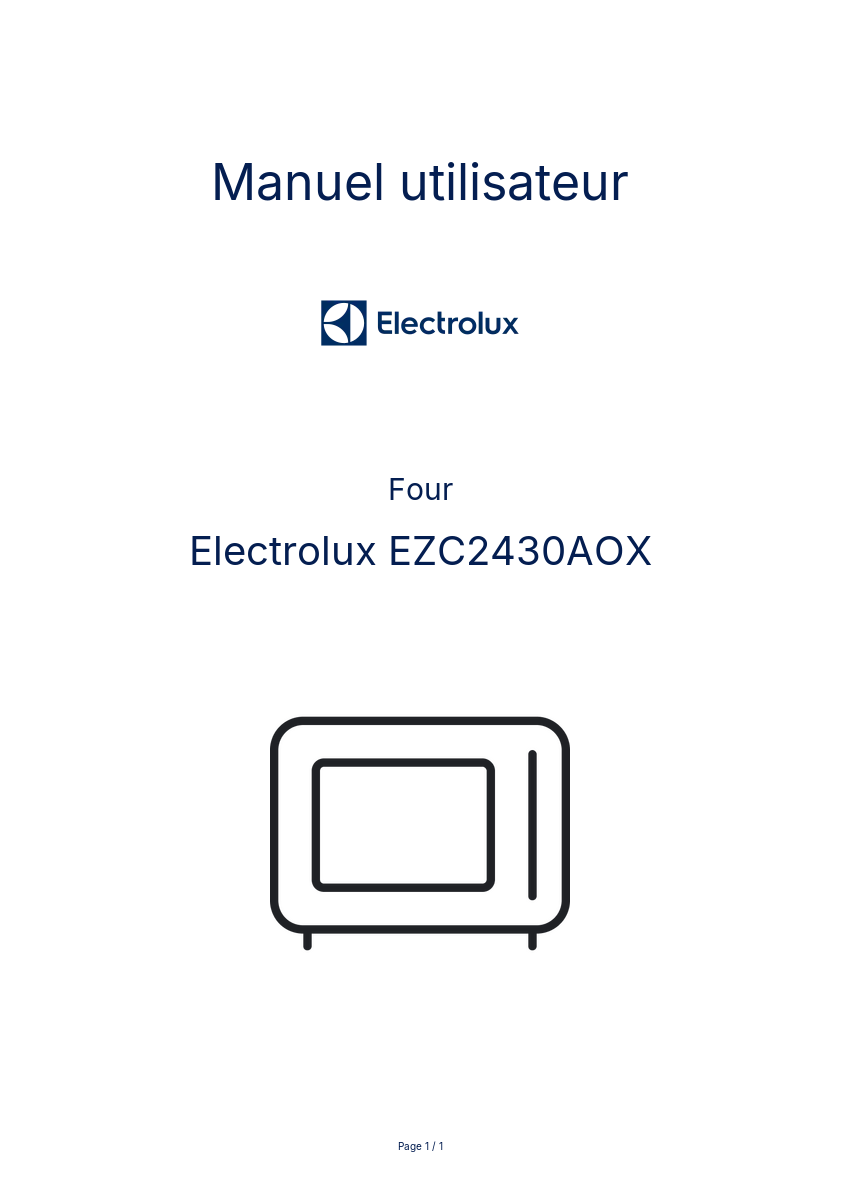 Image de la première page du manuel de l'appareil EZC2430AOX