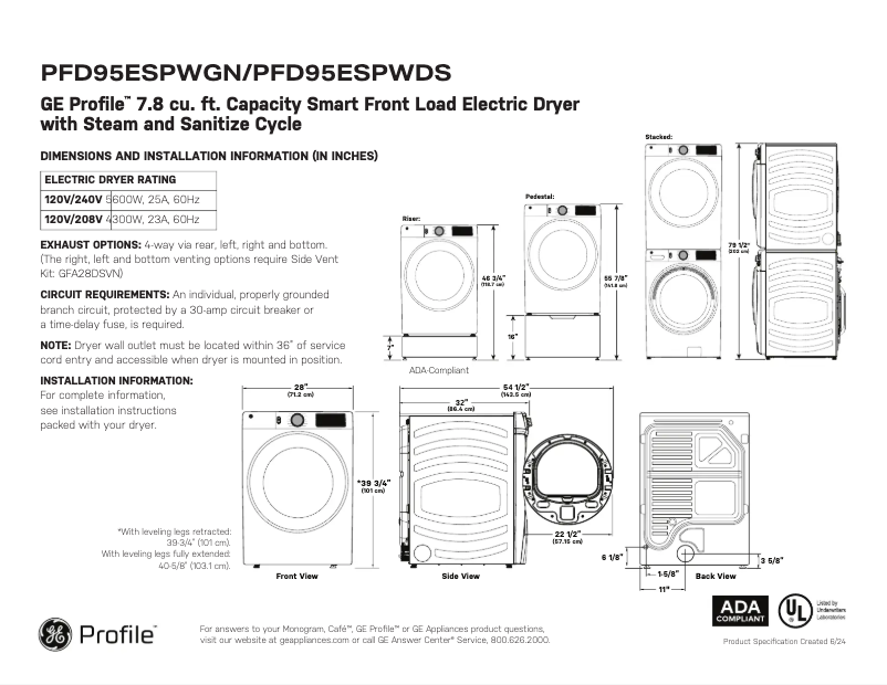 Image de la première page du manuel de l'appareil PFD95ESPWDS