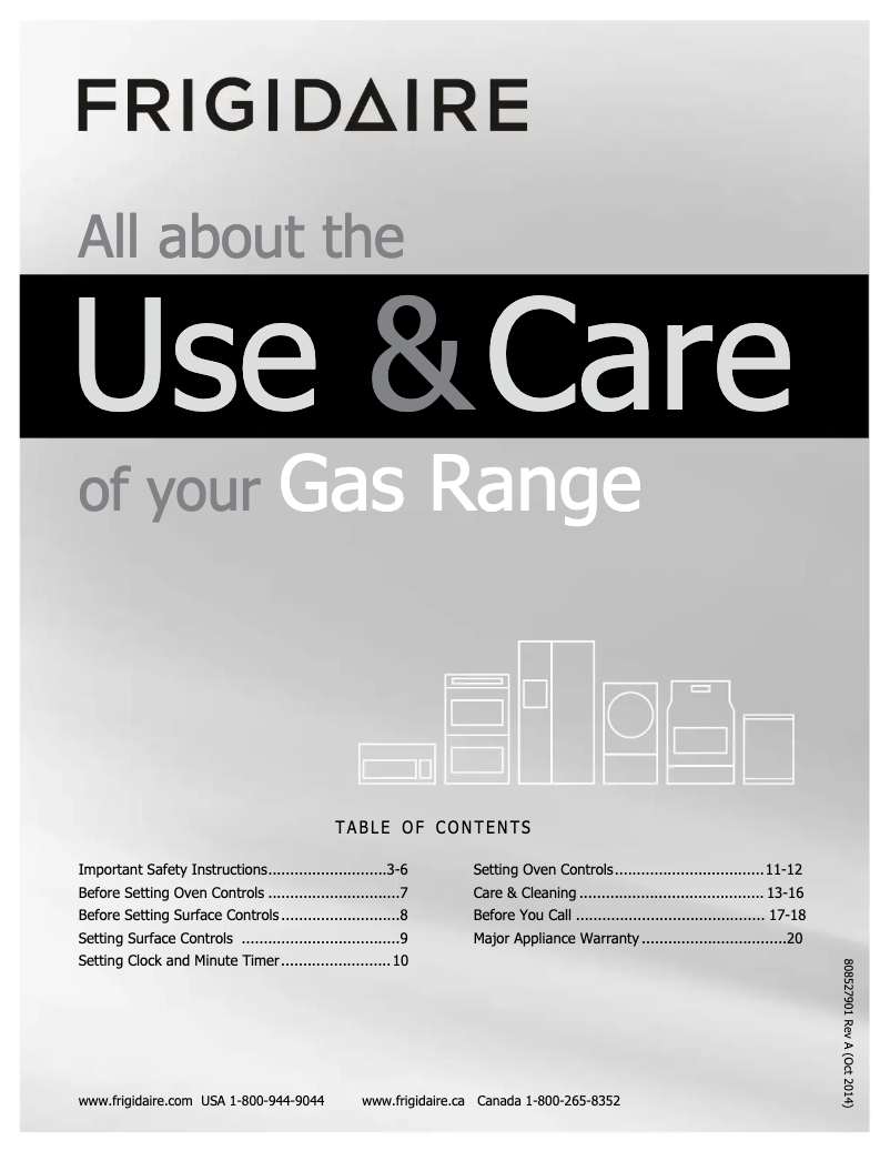 Page 1 de la notice Manuel utilisateur Frigidaire FFGF3005MQ