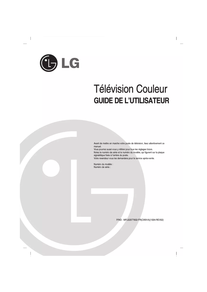 Page 1 de la notice Manuel utilisateur LG 29SA1RLX