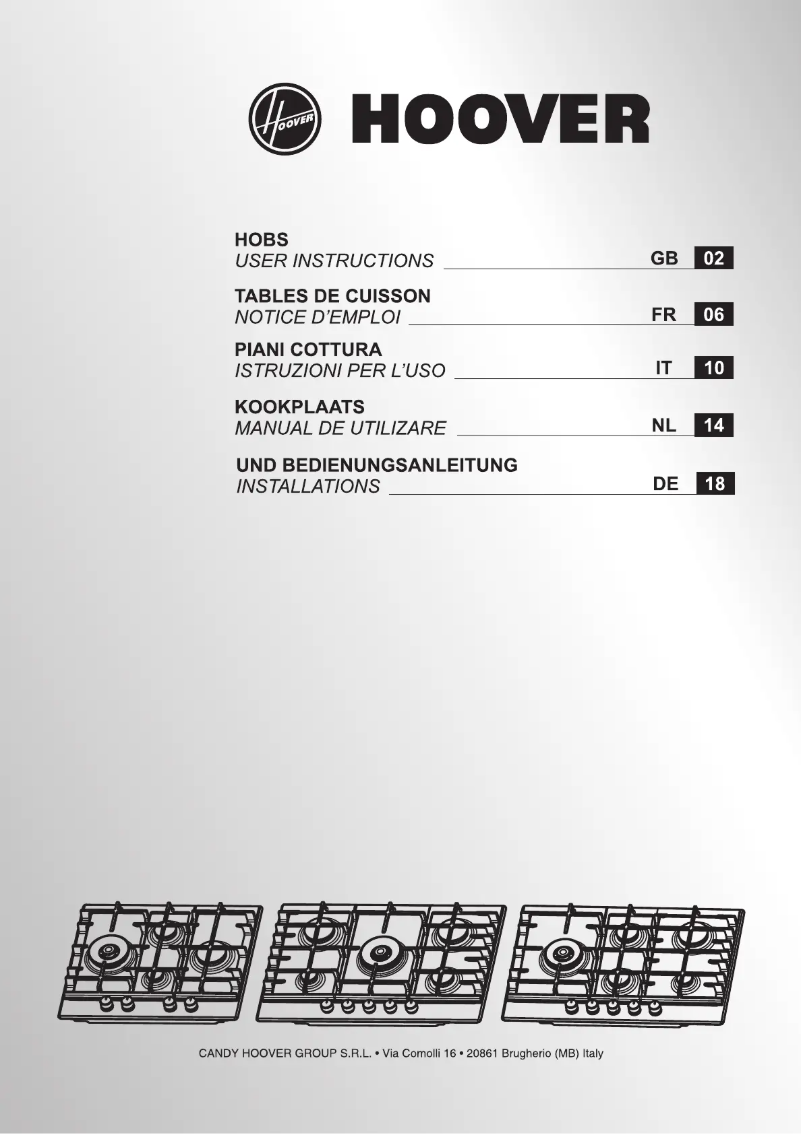 Page 1 de la notice Manuel utilisateur Hoover HHG7WL5WC5X