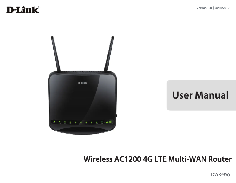 Page n°1 - Manuel utilisateur D-Link DWR-956