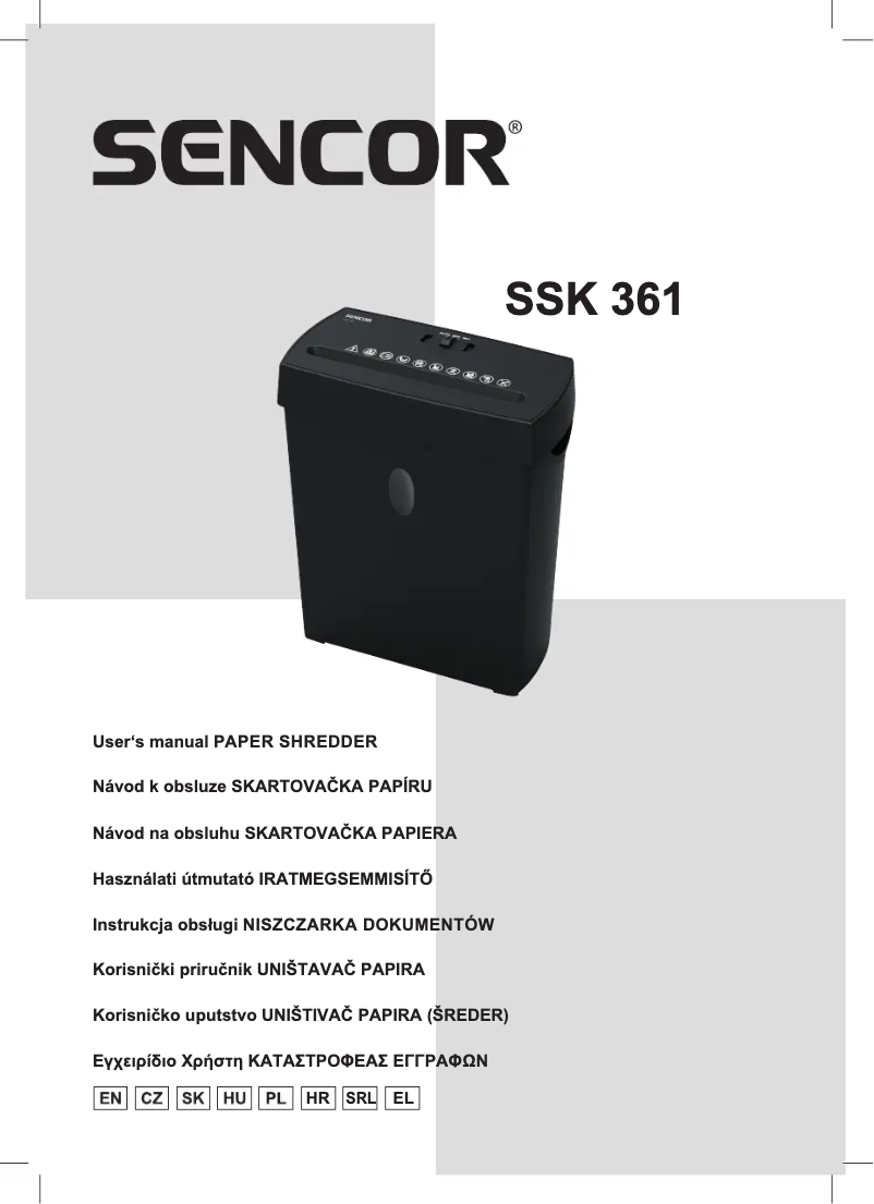 Page 1 de la notice Manuel utilisateur Sencor SSK 361