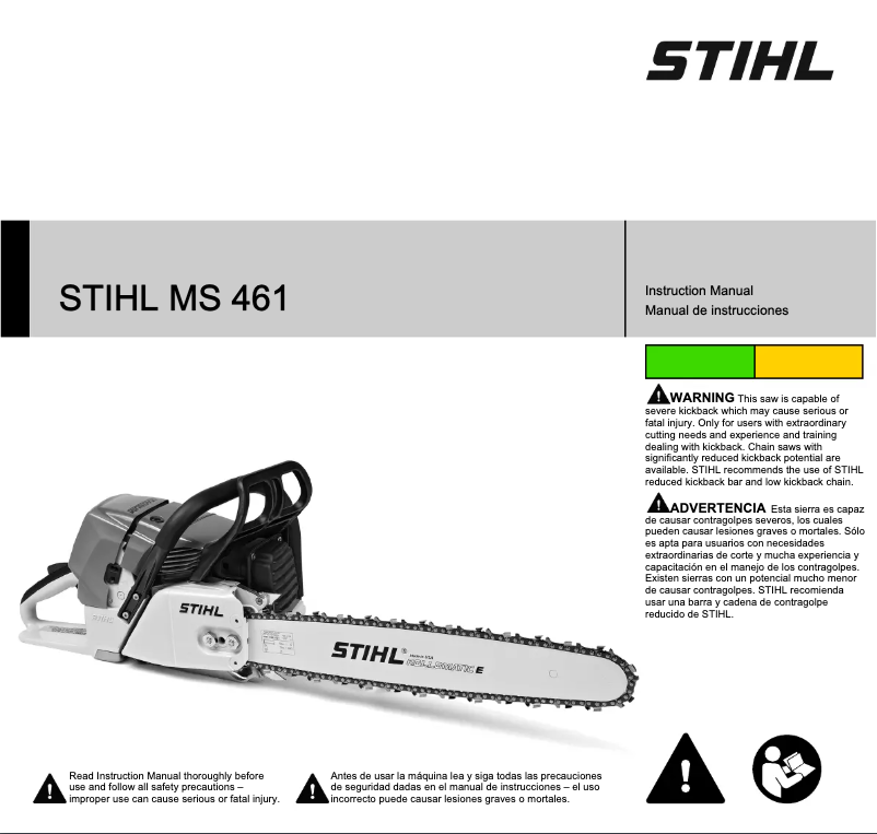 Page n°1 - Manuel utilisateur Stihl MS 461