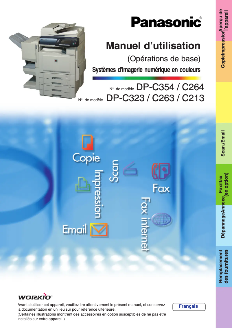 Image de la première page du manuel de l'appareil DP-C263