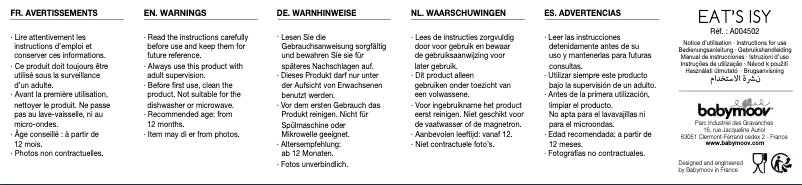 Page 1 de la notice Manuel utilisateur Babymoov EAT'S ISY A004502FR