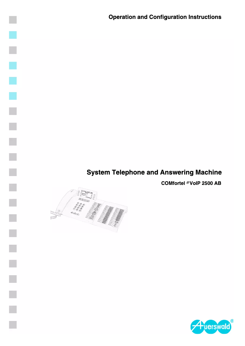 Page 1 de la notice Manuel utilisateur Auerswald COMfortel 2500 AB