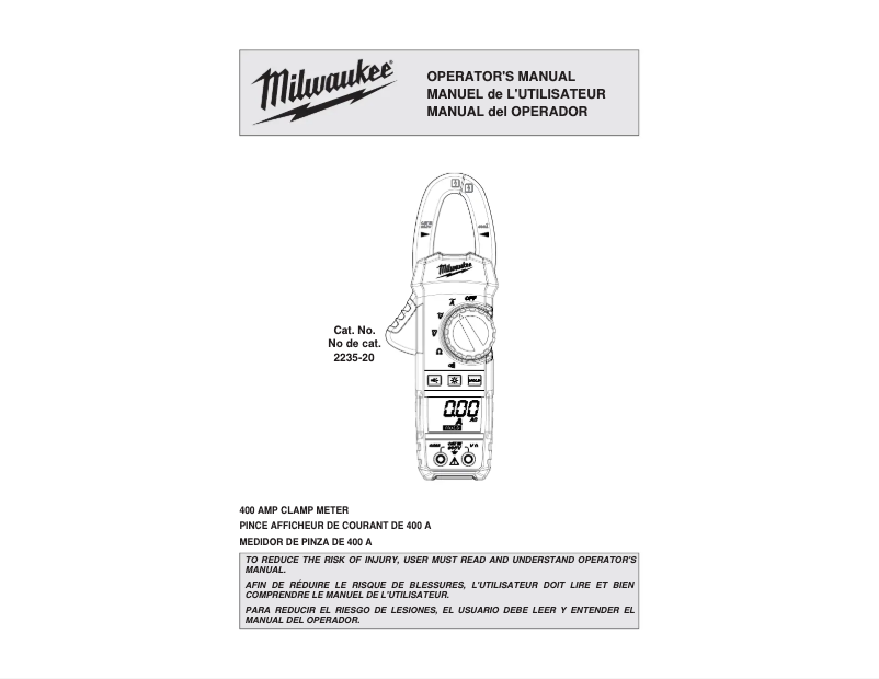 Page n°1 - Manuel utilisateur Milwaukee 2235-20