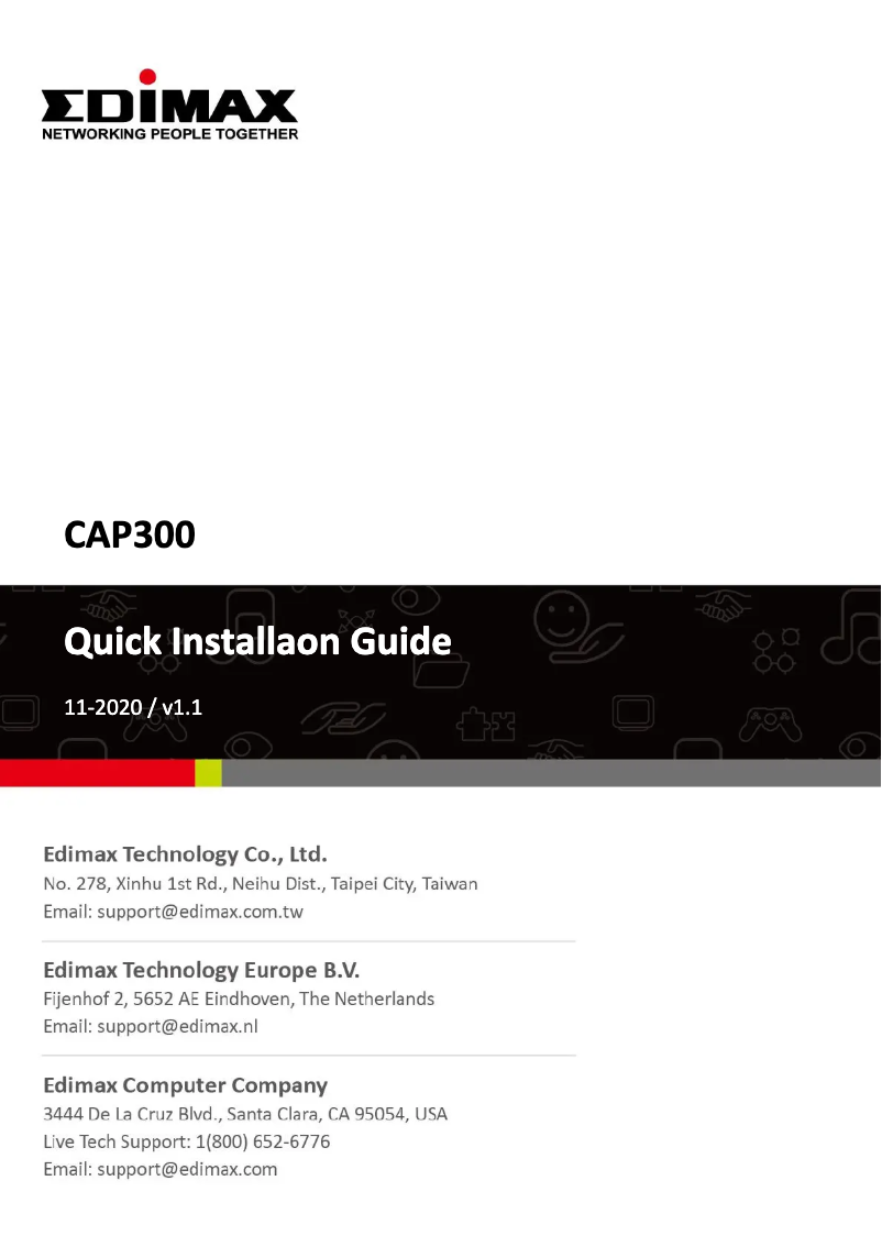 Page n°1 - Manuel utilisateur Edimax CAP300