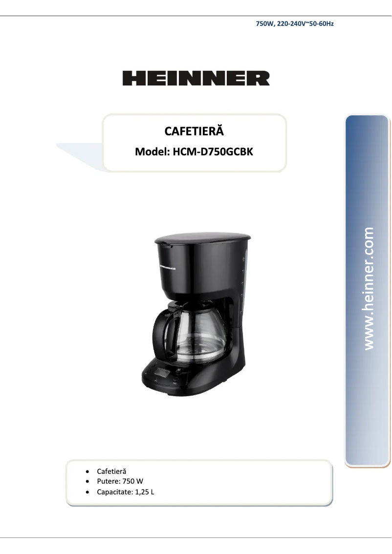 Image de la première page du manuel de l'appareil HCM-D750GCBK