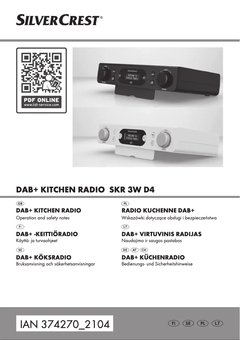 Page 1 de la notice Manuel utilisateur SilverCrest SKR 3W D4