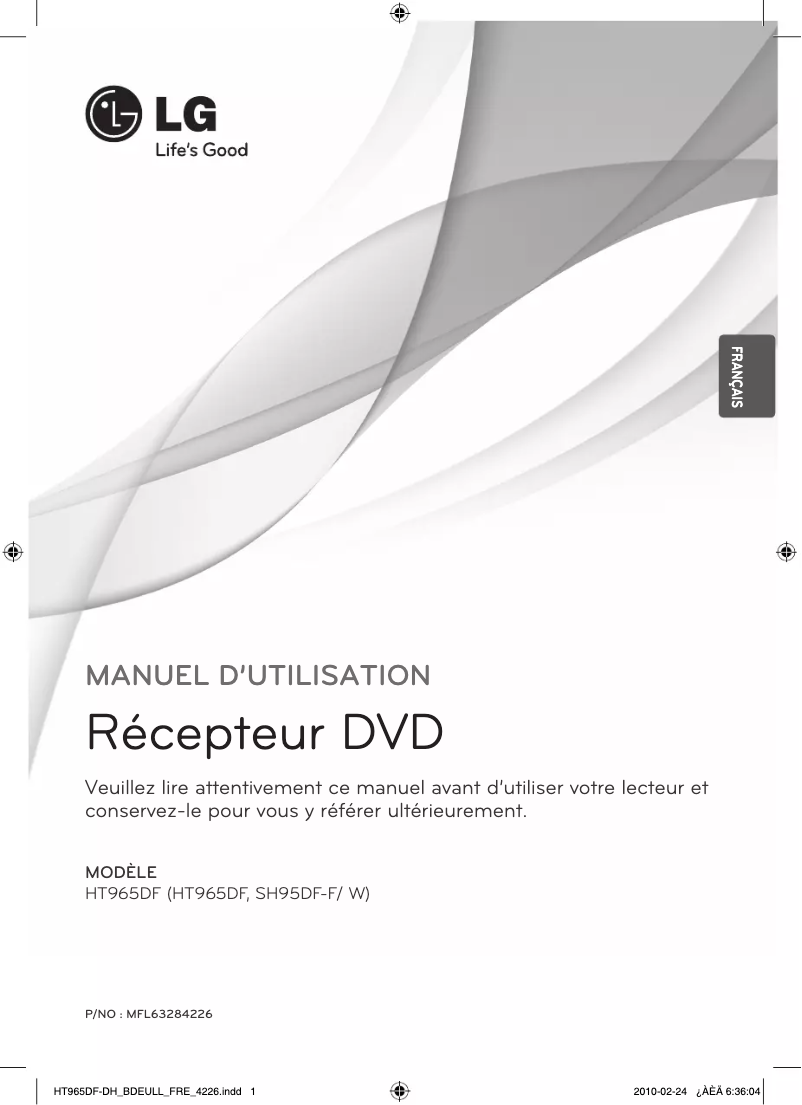 Image de la première page du manuel de l'appareil HT965DF