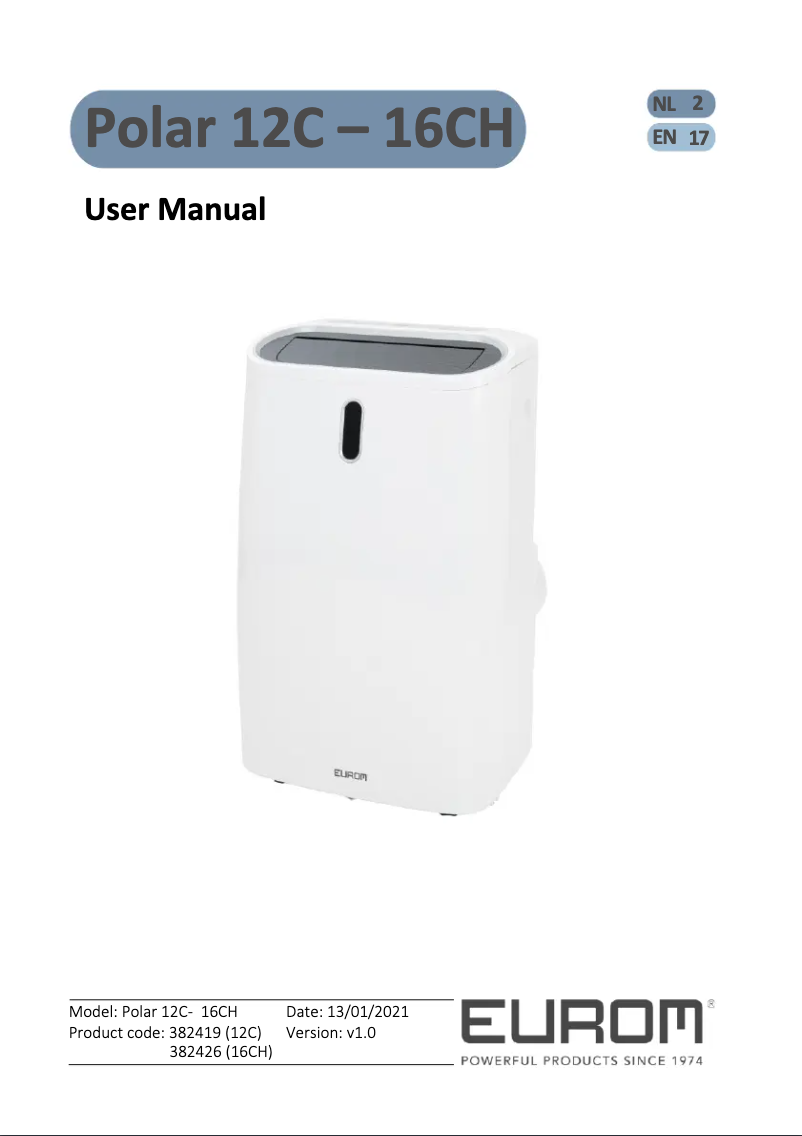 Página 1 del manual Manual de usuario Eurom Polar 12C