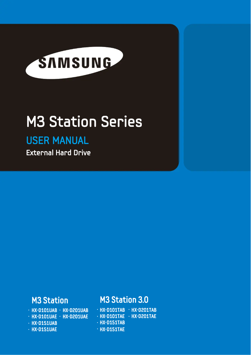 Page 1 de la notice Manuel utilisateur Samsung M3 Station 3.0