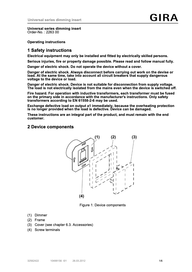 Página 1 del manual Manual de usuario Gira 2263