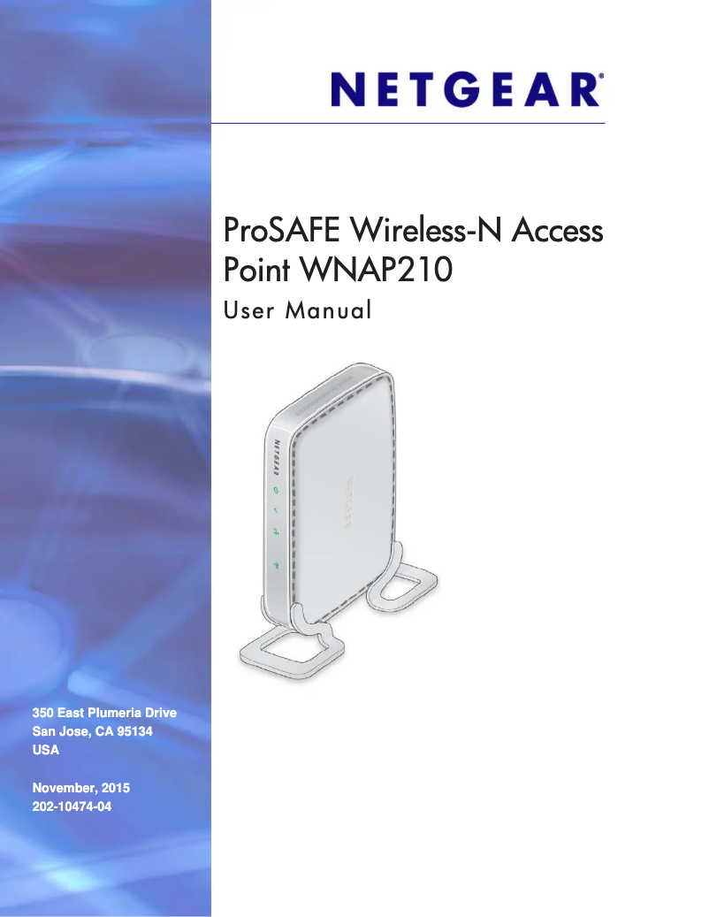 Page 1 de la notice Manuel utilisateur Netgear ProSafe WNAP210