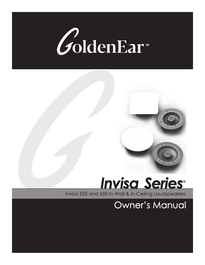 Page n°1 - Manuel utilisateur GoldenEar Invisa 525