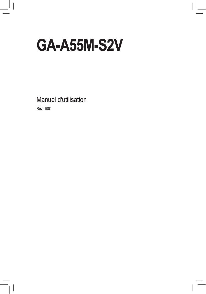Page 1 de la notice Manuel utilisateur Gigabyte GA-A55M-S2V
