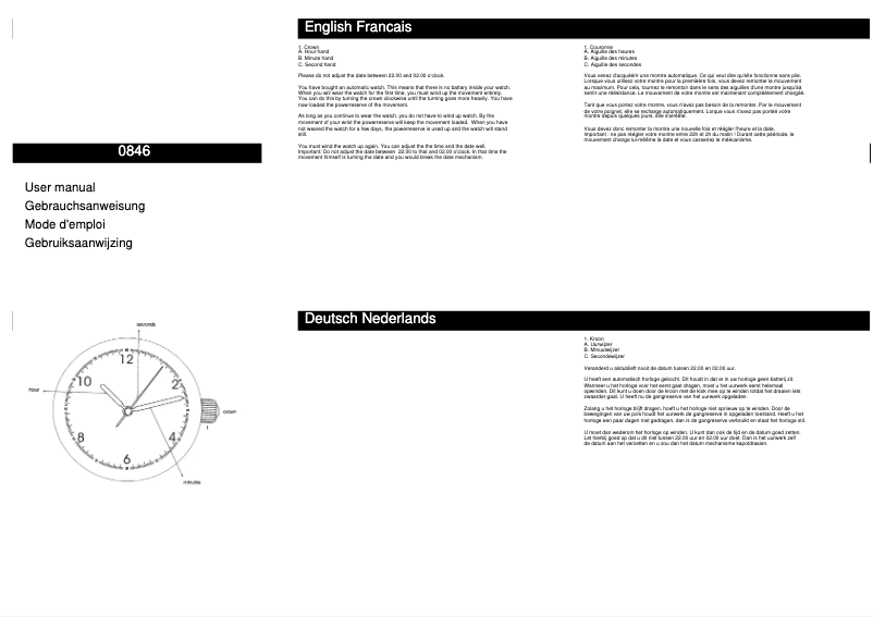 Page n°1 - Manuel utilisateur Davis 0846