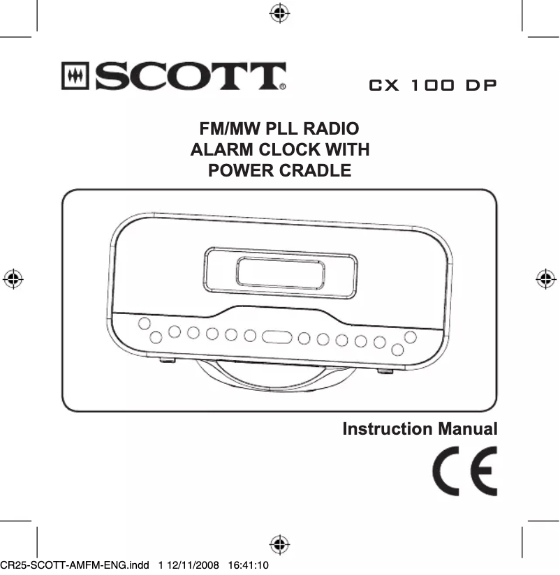 Page 1 de la notice Manuel utilisateur Scott CX 100 DP