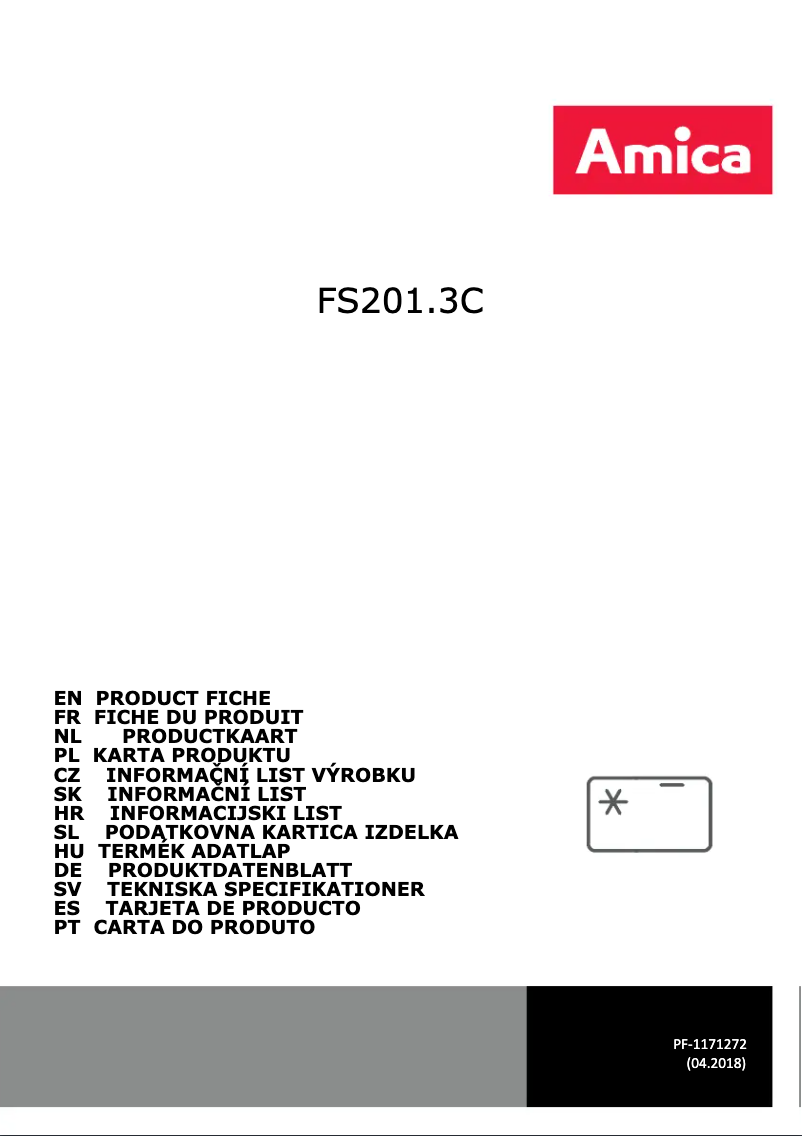 Page 1 de la notice Manuel utilisateur Amica FS201.3C