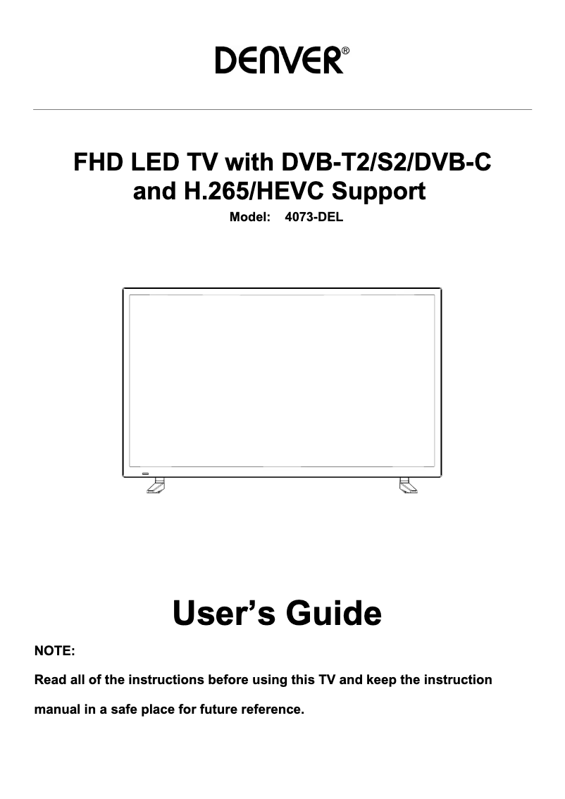Page n°1 - Manuel utilisateur Denver LED-4073