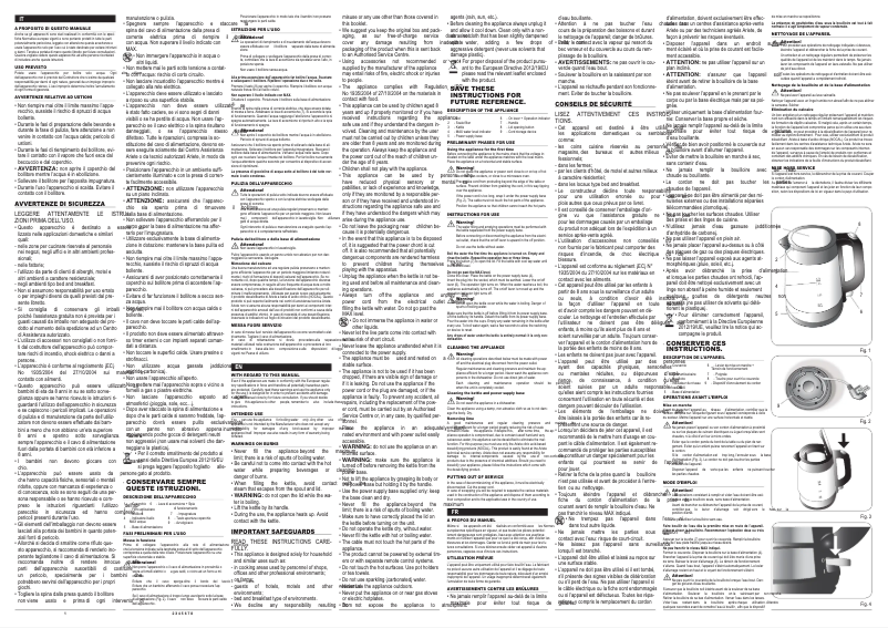 Page n°1 - Manuel utilisateur Ariete 2874